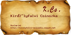 Királyfalvi Csinszka névjegykártya